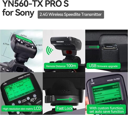 YONGNUO YN560 IV مع YN560TX PRO S فلاش لاسلكي Speedlite Master + فلاش تابع + نظام تشغيل مدمج لكاميرات سوني الرقمية in Saudi Arabia