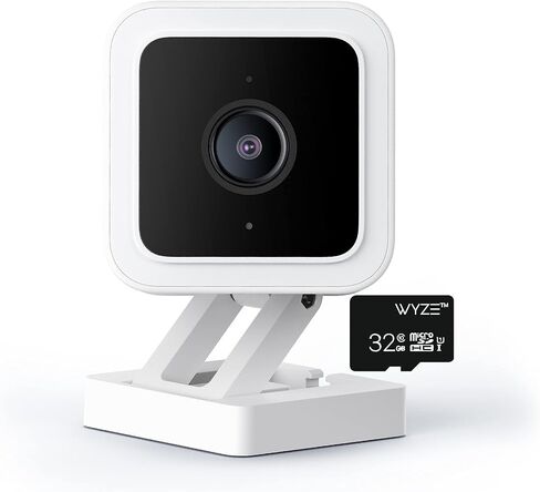وايز كاميرا في 3 برؤية ليلية ملونة، كاميرا فيديو سلكية عالية الدقة 1080p للاستخدام الداخلي والخارجي، صوت ثنائي الاتجاه، تعمل مع اليكسا ومساعد جوجل وايفت (عبوة واحدة مع بطاقة SD) in Kuwait