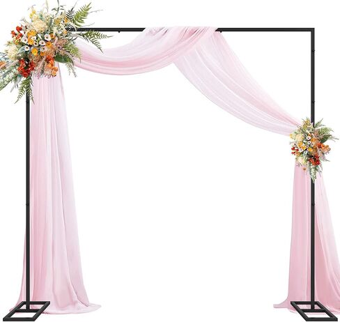 وكسير حامل خلفية 8 × 8 قدم شديد التحمل مع قاعدة، حامل خلفية مربع اسود قابل للتعديل لحفلات الزفاف واعياد الميلاد وكشك التصوير الفوتوغرافي in Kuwait