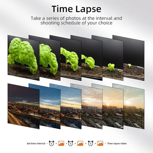 كاميرا QUNVAL 4K بفاصل زمني خارجي، شاشة LCD 2.4 بوصة بدقة 48 ميجابكسل ورؤية ليلية مقاومة للطقس لأمن البناء ونمو النباتات ومراقبة الطبيعة (بطاقة SD سعة 32 جيجابايت) in Kuwait