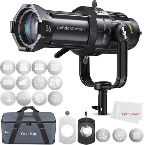 Godox VSA-36K عدة أضواء كاشفة مرفق مخروطي الشكل مكثف بصري لتركيب Bowens VL150 VL150II VL300 VL300II SL60W SL60IID SL150II SL150III SZ200Bi SZ150R in Kuwait
