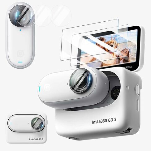 [3+3 قطع من واقيات شاشة انستا 360 جو 3 من الزجاج المقوى من كيه اس كيه اس بي اي - غشاء واقي شاشة مضاد للخدش بدرجة صلابة 9 لانستا 360 جو 3، مضاد لبصمات الاصابع وسهل التركيب in Kuwait