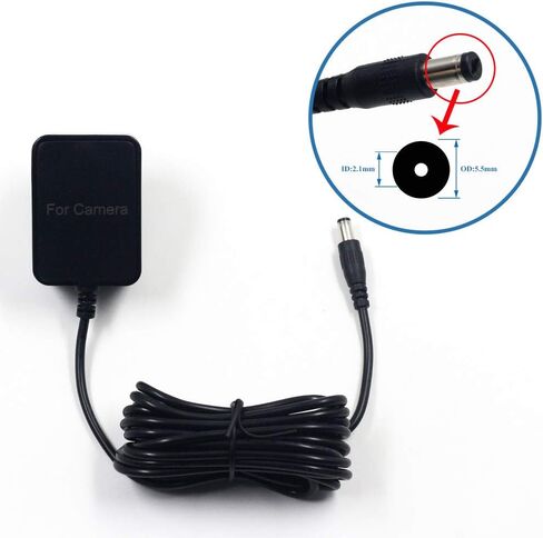 SEBIKAM 12V 1A محول الطاقة كاميرا الأمن العرض، 12V 1000mA AC 100-240V إلى DC مزود الطاقة 5.5 2.1mm 10FT لكاميرا CCTV DVR NVR Led Light Strip UL in Kuwait