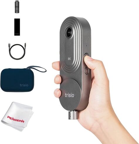 كاميرا PERGEAR Trisio Lite 2 VR لكاميرا الجولة الافتراضية 8K HD بانوراما NodeRotate 360° كاميرا بانورامية 32 ميجابكسل ذكية HDR عرض خوارزمية مدمجة 8G Storge للديكور المنزلي العقاري in Kuwait