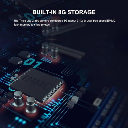 كاميرا PERGEAR Trisio Lite 2 VR لكاميرا الجولة الافتراضية 8K HD بانوراما NodeRotate 360° كاميرا بانورامية 32 ميجابكسل ذكية HDR عرض خوارزمية مدمجة 8G Storge للديكور المنزلي العقاري in Kuwait