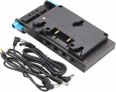 لوحة بطارية HangTon Gold Mount 7 طرق D-tap DC USB مخرج 15 مم قضيب مشبك محول إمداد الطاقة متوافق مع بطارية Anton Bauer (مخرج متعدد) in Kuwait