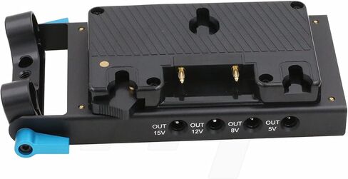 لوحة بطارية HangTon Gold Mount 7 طرق D-tap DC USB مخرج 15 مم قضيب مشبك محول إمداد الطاقة متوافق مع بطارية Anton Bauer (مخرج متعدد) in Kuwait