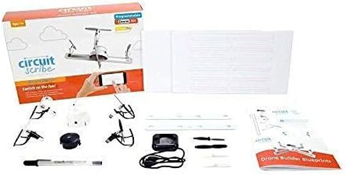 سيركويت سكرايب مجموعة بناء الطائرات بدون طيار - قم ببناء وتحليق بدون طيار الخاصة بك مع مجموعة بناء الطائرات بدون طيار سيركويت سكرايب - تتضمن قلم حبر موصل، 4 محركات، 8 مراوح ومحور طائرة بدون طيار مع in Kuwait