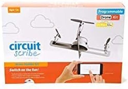 سيركويت سكرايب مجموعة بناء الطائرات بدون طيار - قم ببناء وتحليق بدون طيار الخاصة بك مع مجموعة بناء الطائرات بدون طيار سيركويت سكرايب - تتضمن قلم حبر موصل، 4 محركات، 8 مراوح ومحور طائرة بدون طيار مع in Kuwait