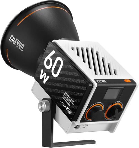 ZHIYUN 60W Pocket COB Video Light CRI≥96 TLCI≥97 إضاءة الإخراج المستمر درجة حرارة اللون المزدوج 2700K-6500K شبكة بلوتوث التحكم عن بعد DC / PD مزود الطاقة لتصوير الفيديو بث مباشر in Saudi Arabia