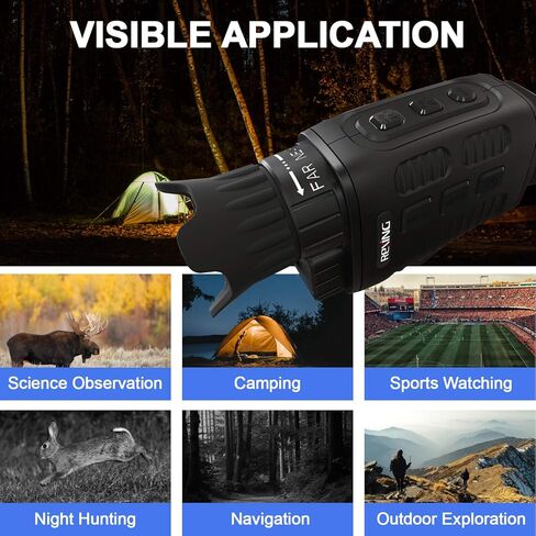 ريكسينج نظارات رؤية ليلية اساسية من بي 1 مع شاشة LCD 1.5 انش، كاميرا رقمية بالاشعة تحت الحمراء، مناظير مع صورة مزدوجة + تسجيل فيديو للصيد في الهواء الطلق والتخييم ومشاهدة الطيور والمراقبة in Kuwait