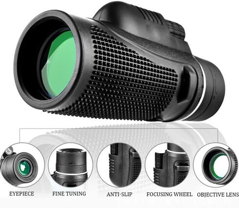 MOCANIO Monoculars 10x42 Monocular Telescope Low-Light Night Vision Portable Telescope Compact Waterproof Fogproof with BAK4 Prism ＆ FMC Lens High Power for Boating Sports Auto Racing Concert in Kuwait