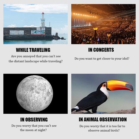 MOCANIO Monoculars 10x42 Monocular Telescope Low-Light Night Vision Portable Telescope Compact Waterproof Fogproof with BAK4 Prism ＆ FMC Lens High Power for Boating Sports Auto Racing Concert in Kuwait