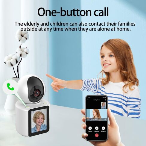 كاميرا داخلية SIYZHOP لمكالمات الفيديو والكلب الأليف، كاميرا فيديو ثنائية الاتجاه، كاميرا أمان لاسلكية للمنزل، كاميرا للأطفال/المسنين/المربية/الكلاب/الحيوانات الأليفة مع تطبيق الهاتف، كاميرا مربية منزلية، كشف حركة الذكاء الاصطناعي in Kuwait