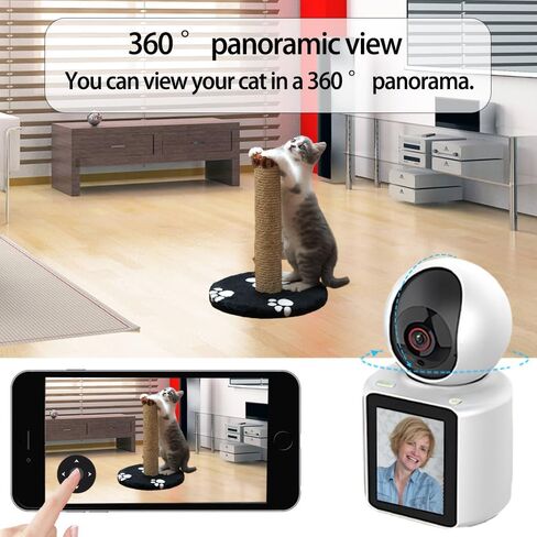 كاميرا داخلية SIYZHOP لمكالمات الفيديو والكلب الأليف، كاميرا فيديو ثنائية الاتجاه، كاميرا أمان لاسلكية للمنزل، كاميرا للأطفال/المسنين/المربية/الكلاب/الحيوانات الأليفة مع تطبيق الهاتف، كاميرا مربية منزلية، كشف حركة الذكاء الاصطناعي in Kuwait