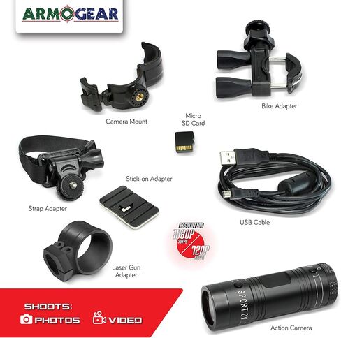 ArmoGear Kids Action Camera with Video Recording – Action Camera Mount on Bike, Helmet, or Laser Gun – Great Sports Accessory for Kids in Kuwait