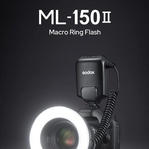 غودوكس مصباح فلاش حلقي ماكرو موديل ML-150 GN10 مع 6 حلقات محول عدسة لكاميرا كانون ونيكون وبنتاكس واوليمبوس دي اس ال ار in Saudi Arabia