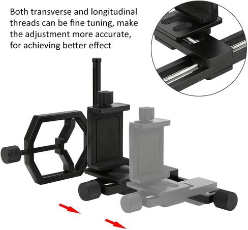 حامل الهاتف الذكي العالمي للتلسكوب - محول الهاتف المحمول ذو دعامة قابلة للتعديل من سبائك الألومنيوم in Kuwait