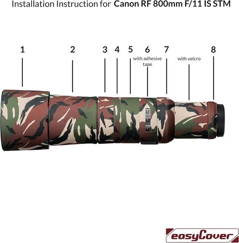 easyCover Lens Oak Lens Protection Compatible with Canon RF 800mm F11 is STM Brown Camouflage in Saudi Arabia