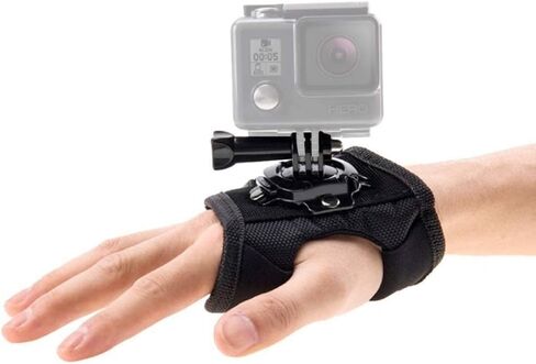 حامل حزام معصم دوار 360 درجة من ParaPace لـ GoPro Hero 10/9/8/7/6/5s/5/4s/4/3+ جلسة سوداء، حامل شريط ذراع لركوب الدراجات قابل للتعديل لكاميرا XIAOYI SJCAM Yi DJI Action ملحقات رياضية خارجية in Kuwait