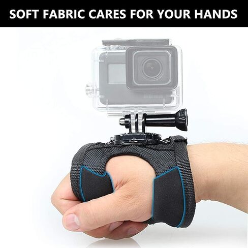 حامل حزام معصم دوار 360 درجة من ParaPace لـ GoPro Hero 10/9/8/7/6/5s/5/4s/4/3+ جلسة سوداء، حامل شريط ذراع لركوب الدراجات قابل للتعديل لكاميرا XIAOYI SJCAM Yi DJI Action ملحقات رياضية خارجية in Kuwait