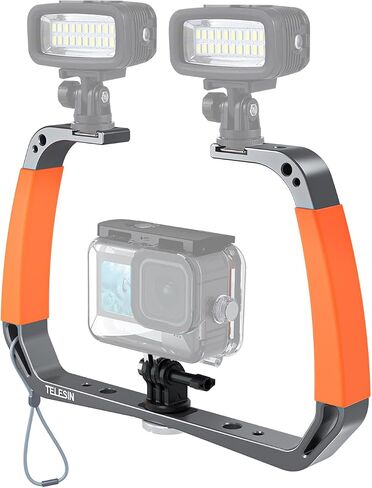 TELESIN Diving Rig Dive Tray Mount Video Light Handheld Stabilizer for GoPro Max Mini Hero 12 11 10 9 8 7 6 5 Insta360 X3 GO3 DJI Action 3 4 Camera Waterproof Case Underwater Snorkeling Accessories in Saudi Arabia