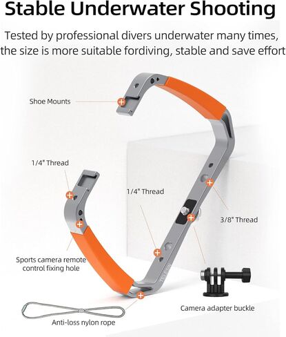 TELESIN Diving Rig Dive Tray Mount Video Light Handheld Stabilizer for GoPro Max Mini Hero 12 11 10 9 8 7 6 5 Insta360 X3 GO3 DJI Action 3 4 Camera Waterproof Case Underwater Snorkeling Accessories in Saudi Arabia