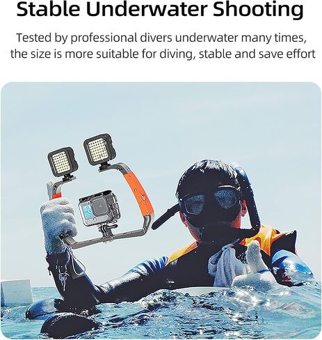 TELESIN Diving Rig Dive Tray Mount Video Light Handheld Stabilizer for GoPro Max Mini Hero 12 11 10 9 8 7 6 5 Insta360 X3 GO3 DJI Action 3 4 Camera Waterproof Case Underwater Snorkeling Accessories in Saudi Arabia