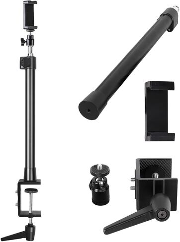 حامل مكتب SLOW DOLPHIN مع مشبك C للطاولة، حامل إضاءة 1/4 بوصة، رأس كروي قابل للدوران 360 درجة، حامل هاتف لكاميرا DSLR، ضوء حلقي، ضوء لوحة، Gopro، هاتف، كاميرا ويب، استوديوهات الفيديو in Kuwait