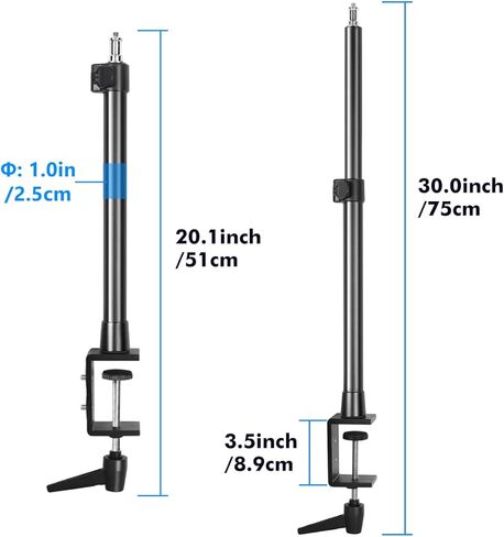 حامل مكتب SLOW DOLPHIN مع مشبك C للطاولة، حامل إضاءة 1/4 بوصة، رأس كروي قابل للدوران 360 درجة، حامل هاتف لكاميرا DSLR، ضوء حلقي، ضوء لوحة، Gopro، هاتف، كاميرا ويب، استوديوهات الفيديو in Kuwait