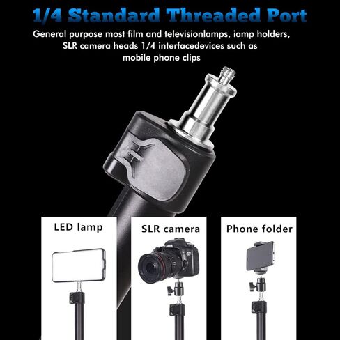 حامل مكتب SLOW DOLPHIN مع مشبك C للطاولة، حامل إضاءة 1/4 بوصة، رأس كروي قابل للدوران 360 درجة، حامل هاتف لكاميرا DSLR، ضوء حلقي، ضوء لوحة، Gopro، هاتف، كاميرا ويب، استوديوهات الفيديو in Kuwait