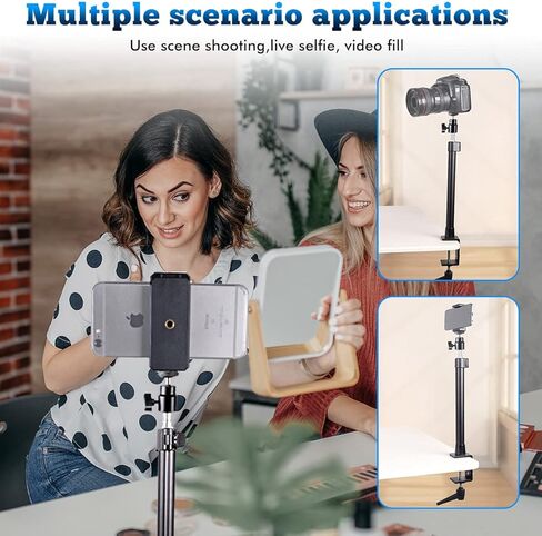 حامل مكتب SLOW DOLPHIN مع مشبك C للطاولة، حامل إضاءة 1/4 بوصة، رأس كروي قابل للدوران 360 درجة، حامل هاتف لكاميرا DSLR، ضوء حلقي، ضوء لوحة، Gopro، هاتف، كاميرا ويب، استوديوهات الفيديو in Kuwait