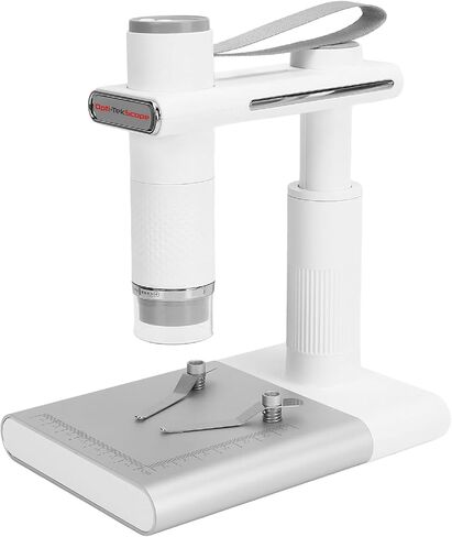 Opti-Tekscope OT-WiFi: كاميرا مجهرية رقمية عالية الدقة لاسلكية - تكبير 50-1000X، وضوح 2 مليون بكسل، التحكم في تطبيق iOS/Android، إضاءة LED رائعة، متوافقة مع أجهزة الكمبيوتر الشخصية وأجهزة Mac (أبيض) in Kuwait