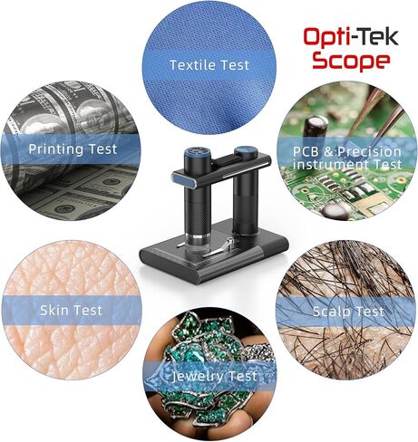 Opti-Tekscope OT-WiFi: كاميرا مجهرية رقمية عالية الدقة لاسلكية - تكبير 50-1000X، وضوح 2 مليون بكسل، التحكم في تطبيق iOS/Android، إضاءة LED رائعة، متوافقة مع أجهزة الكمبيوتر الشخصية وأجهزة Mac (أبيض) in Kuwait