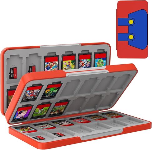 حافظة بطاقة ألعاب TiMOVO 48 لجهاز Nintendo Switch OLED 2021/Switch/Switch lite، و48 علبة خرطوشة حامل ألعاب لبطاقات ألعاب Switch و24 بطاقة SD، صندوق تخزين ألعاب مدمج ومحمول in Saudi Arabia