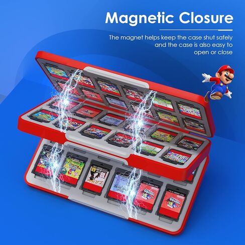 حافظة بطاقة ألعاب TiMOVO 48 لجهاز Nintendo Switch OLED 2021/Switch/Switch lite، و48 علبة خرطوشة حامل ألعاب لبطاقات ألعاب Switch و24 بطاقة SD، صندوق تخزين ألعاب مدمج ومحمول in Saudi Arabia