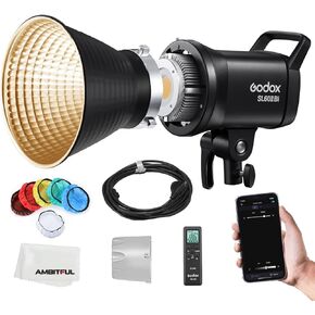 Godox SL60II-Bi SL-60W Upgraded CRI 96+,TLCI 97+ LED Video Light Bi-Colour Daylight Continuous Light 2800-6500K Max.75W Bowens Mount New APP Control with 11-FX Effects + RC-A6 Remote Control in Kuwait