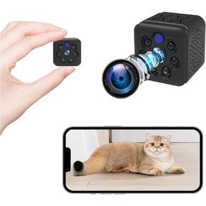 كاميرا تجسس مخفية من lopofly بدقة 1080 بكسل عالية الدقة واي فاي كاميرا صغيرة لاسلكية، كاميرا مربية صغيرة مع رؤية ليلية زاوية واسعة 120 درجة، كاميرا للكلاب الأليفة في الأماكن المغلقة والخارجية، كاميرا مراقبة أمنية in Kuwait