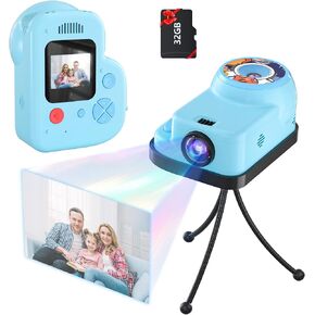 Kids Camera Projector, Kids Projector with Camera, Digital Camera for Kids Projection, Storybook Projector Video Camera Toy for 3-12 Years Old Boys Girls, Christmas Birthday Gift, with 32G SD Card in Kuwait