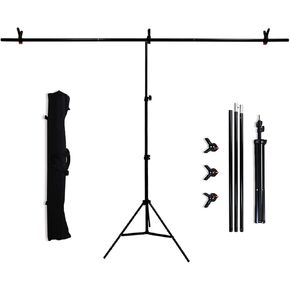 فموجين مجموعة حامل خلفية من خليط معدني من الالومنيوم على شكل حرف T، 6.56×6.50 قدم (2 متر × 2 متر)، حامل خلفية للتصوير الفوتوغرافي محمول قابل للتعديل (مع 3 مشابك زنبركية) PQ001 in Kuwait