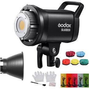 Godox SL60IIBi Portable Studio LED Video Light 75W Photography Fill Light 2800K-6500K Built-in 11 FX Lighting Effects APP/2.4G Wireless/On-Board Control +Light Soft Diffuser Cloth Kit for Photography in Saudi Arabia
