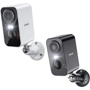 كاميرات مراقبة لاسلكية في الهواء الطلق من ieGeek، كاميرا أمان WiFi تعمل بالبطارية 2K 3MP، عبوتان مع أضواء كاشفة وإنذار صفارات الإنذار، صوت ثنائي الاتجاه، رؤية ليلية ملونة، متوافقة مع Alexa in Kuwait