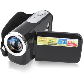 16X Digital Video Camera Camcorder, Portable Children Kids Digital Camcorder with 2 Inch Color TFT LCD Display Suitable for Exercise/Cycling/Mountain Climbing/Running(Black)
