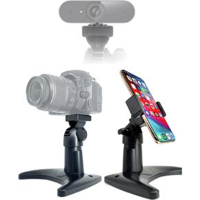 حامل ثلاثي للكاميرا الصغيرة لسطح المكتب من VAUBORTTI، مع حامل هاتف، مناسب لـ GoPro، حامل ثلاثي لكاميرا ويب جهاز عرض الطاولة، يتميز بلوحة سريعة الفك. in Kuwait