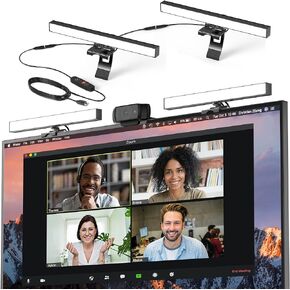 HumanCentric Video Conference Lighting - Webcam Light for Streaming, LED Monitor and Laptop Light for Video Conferencing, Zoom Lighting for Computer, Replaces Ring Light for Zoom Meetings, Double Kit