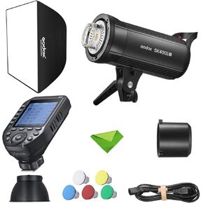 Godox SK400IIV SK400II-V + XProII-N Trigger for Nikon, 400Ws Strobe Studio Flash GN65 5600K 2.4G with LED Modeling Lamp Bowens Mount Monolight for Studio, Portrait Photography with 60x90CM Softbox in Kuwait