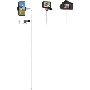 Ground Spike Stake Mount for Camera Phone Gopro, Outdoor Height Adjustable Smartphone Pole Stand, Travel Phone Tripod for Golf Swing Camping Beach Video Recording in Kuwait