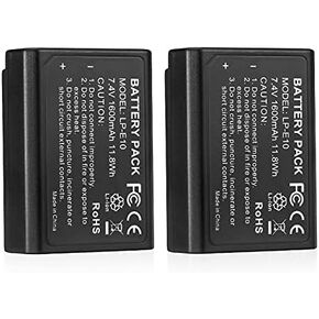 بطارية Magolin LP-E10 مكونة من قطعتين بطاريات بديلة LP E10 متوافقة مع EOS Rebel T7، T6، T5، T3، T100، 4000D، 3000D، 2000D، 1500D، 1300D، 1200D، 1100D والمزيد (ليس لـ T3i T5i T6i T6s T7i) in Kuwait