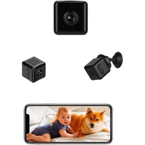 كاميرا تجسس صغيرة WIWACAM بدقة 4K فائقة الدقة، كاميرات واي فاي مخفية لاسلكية للمربية لمراقبة أمن المنزل، كاميرا WLAN داخلية، رؤية ليلية للكشف عن الحركة، بطارية، فتحة بطاقة SD، تطبيق، MW1 in Kuwait