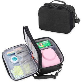 Teamoy Camera Case Compatible with Mini9 Instant Camera, Portable Instant Camera Bag for Mini 9/10/11/12 Camera and Accessories, Black(Bag Only)